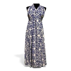 Blue and White Patterned Dress